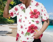 Personalized Tropical Aloha Set: MensHawaiian Apparel for Vacations Parties | Custom Shirt & Dress