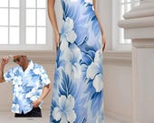 NEW Stylish Maxi Hawaiian Dress Polynesian  | Vintage Sleeveless Dress for Cruise, Weddings, Prom  Graduation| Plus Size S-2XL