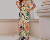 Hawaiian Dress Polynesian Elegant Resort Dress Graduation Dress Tropical Cruise Attire S-6XL Plus Sizes Vintage Floral Maxi