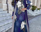 Long Dress 2 Piece Set - Hawaiian Dress Luau , Comfortable Summer Fashion, Hawaiian Costume, Cruise and Vacation Styles S-5X Plus Sizes