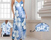 Polynesian Vintage Hawaiian Maxi Dress – Adjustable Straps, Stylish Vintage Cruise Wear, Plus Size S-2XL