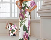 Tropical Hawaiian Dress Polynesian - Colorful Style for Prom, Cruises & Vacations Graduaton Dress - Sizes S to 6XL Plus Size Available