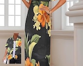 Plus Size Hawaiian Maxi Dress: Tropical Polynesian Luau, Cruise & Beach - S-6XL