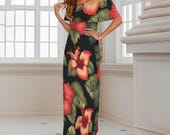 Tropical Hawaiian Dress Polynesian - Colorful Style for Prom, Cruises & Vacations Graduaton Dress - Sizes S to 5XL Plus Size Available