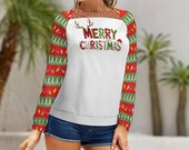 Merry Christmas Raglan Shirt: Festive Holiday Baseball Tee (S-3XL)