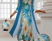 Hawaiian Maxi Dress & Cardigan Set: Tropical Resort Wear  S–5XLPlus Size