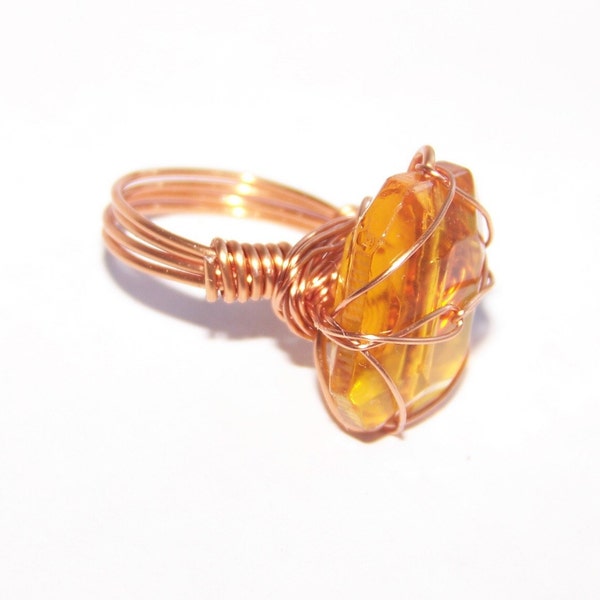 Amber ring (OOAK)
