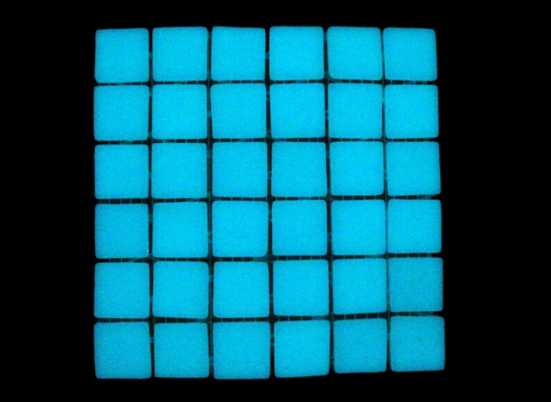36 Amazing White Glow in the Dark Glass Tiles image 1