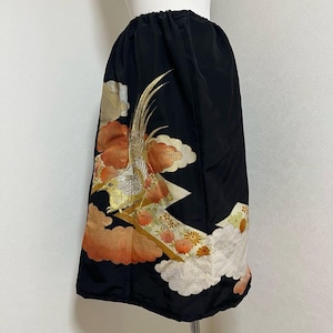Upcycled Japanese Kimono Skirt - Handmade Vintage Boho Midi Skirt - Sustainable Fashion - Unique Statement Piece