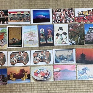 Cartoline panoramiche giapponesi | Souvenir di viaggio vintage