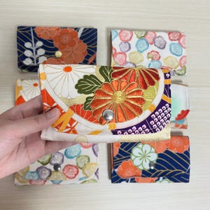 Upcycled Kimono Kartenhalter Portemonnaie - Japanischer Vintage Stoff Akkordeon Organizer