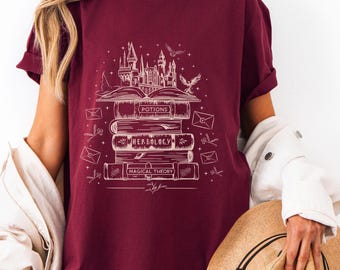 Wizard Castle Book T-Shirt: Magical Academia Tee, Fantasy School