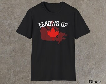 Retro Canada Shirt: Elbows Up, True North - Unisex Canadian Pride Tee