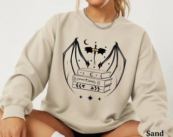 fourth wing, dragon hoodie, Dragon Reader Sweatshirt,  Bookish Fantasy Dragon Hoodie, Cozy Book Lover Shirt,