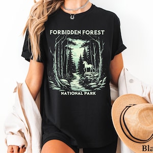 Forbidden Forest T-Shirt: Vintage National Park Style, Bookish Tee