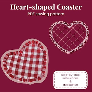 Herz Untersetzer mit Rüschenrand - PDF Schnittmuster