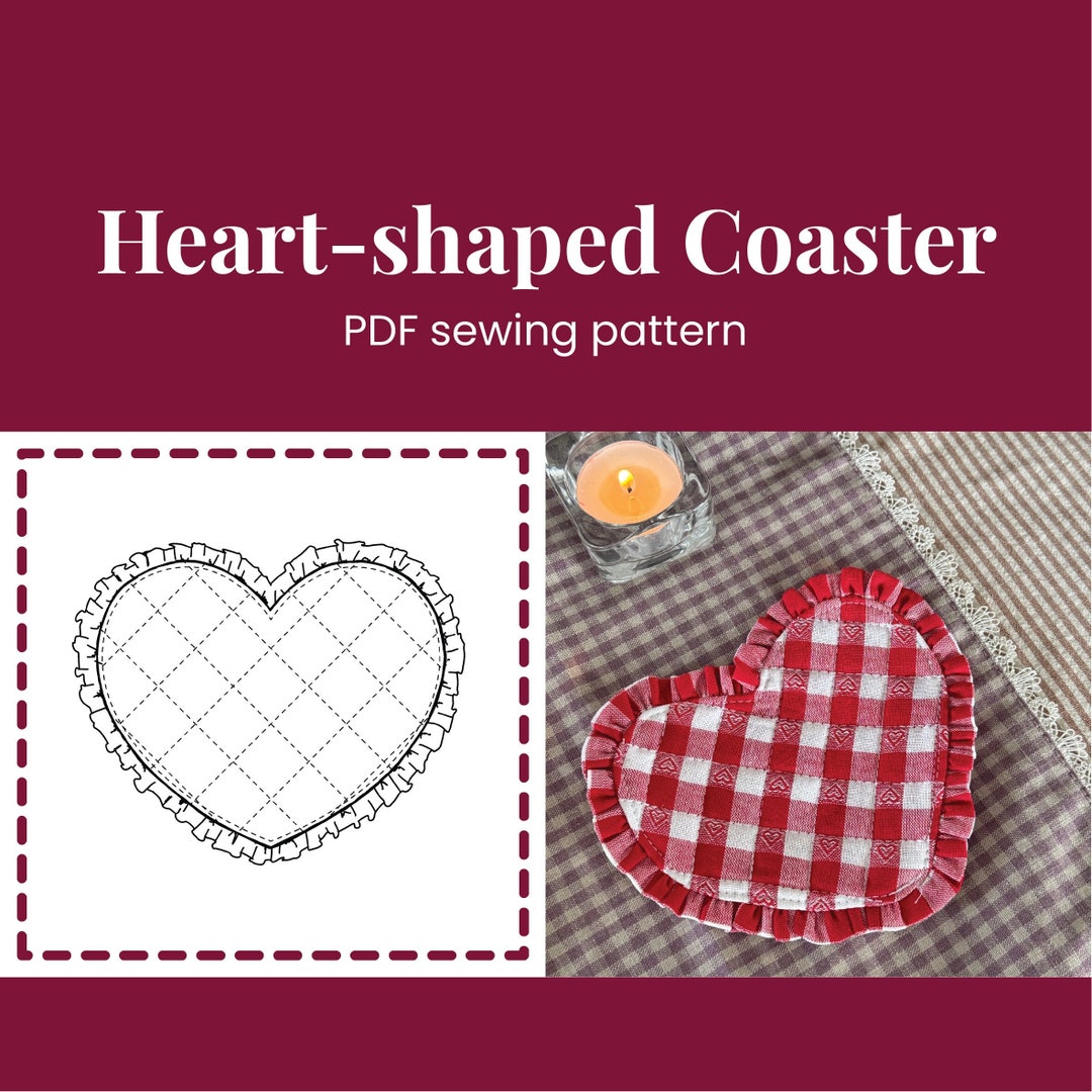 Heart Coaster With Ruffle Edge - PDF Sewing Pattern - Etsy
