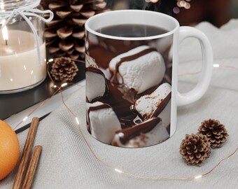 Marshmallows Mug, Chocolate Mug, Winter Mug, Gift Idea, Winter Gift, Christmas Gift