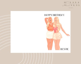 Carte d'anniversaire blonde Bestie | Célébrations | Anniversaires | Glamour | Maquillage