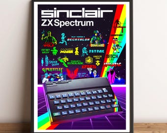 Póster de juegos retro ZX Spectrum A4/A3