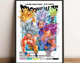 Póster de Dragon Ball SUPER Volumen 24 / Manga minimalista (A4/A3)