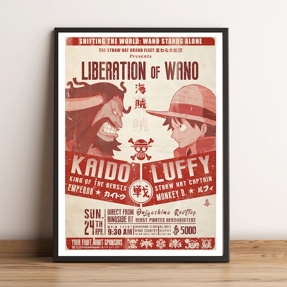 One Piece Poster Print - Luffy Vs Kaido (liberation of Wano) - Etsy