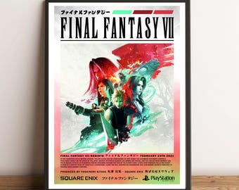 Póster de la portada de Final Fantasy VII (7) REBIRTH (A4/A3)
