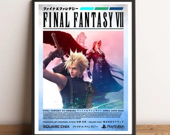 Póster de la portada del REMAKE de Final Fantasy VII (7) (A4/A3)