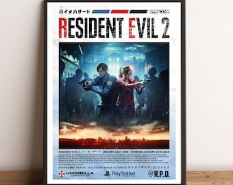 Impresión del póster de la portada de Resident Evil 2