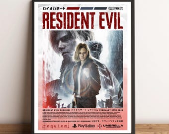 Impresión del póster de la portada de Resident Evil 9 Requiem