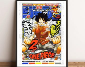 Póster impreso de la portada del número 17 de One Piece Shonen Jump 2016
