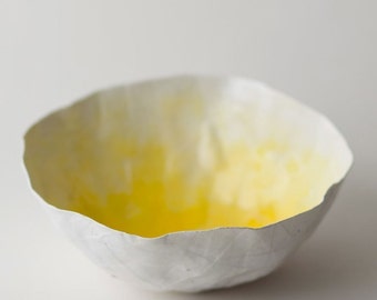 Small Yellow Paper Bowl