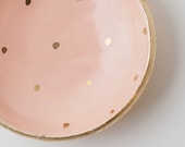 Peach and Gold Dot Dish