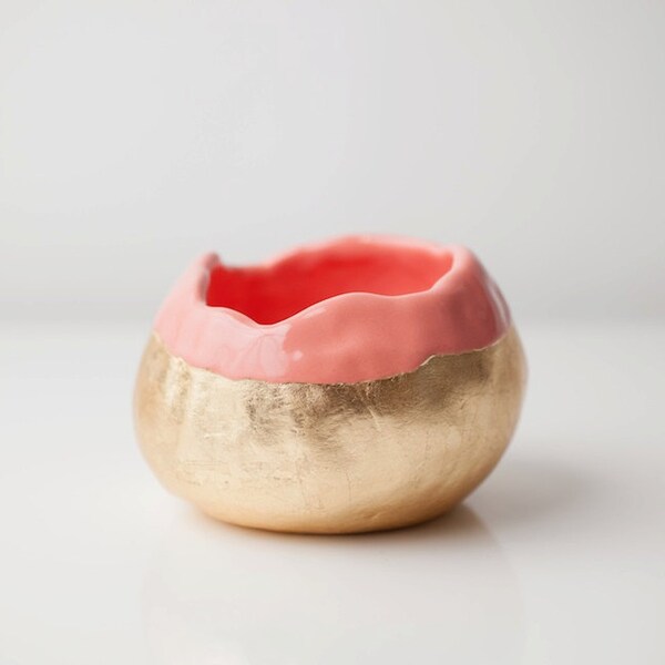 Peach and Gold Pot