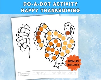 Happy Thanksgiving Do-A-Dot Marker Activity, Preschool Fine Motor Activities, Occupational Therapy, Tracing Letters, Fall Curriculum
