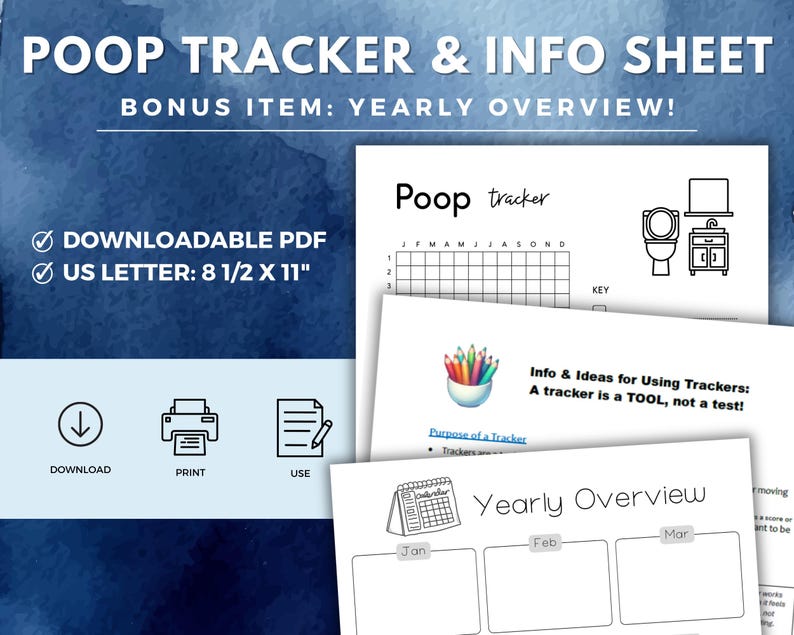 Poop Tracker, Bowel Movement Tracker, IBS, Daily Routine Chart, Symptom ...