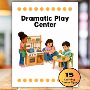 Preschool Learning Center Signs | 15 Printable Classroom Posters | Dramatic Play, Blocks & More | Child Care, Daycare, Head Start Decor PDF
