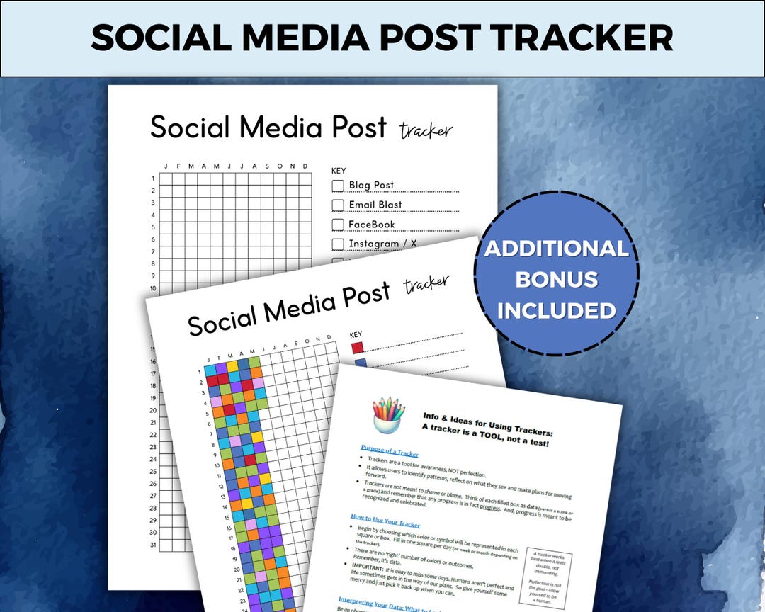 Social Media Post Tracker Log for Bloggers, Influencers, Business ...
