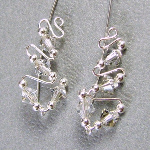 Climbers Ear Sweeps Sterling Silver Swarovski Crystal Silver Shade image 2