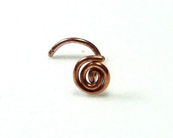 Nose screw stud - Copper Spiral 22 gauge