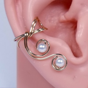 Elegant Ear Cuff 14k Gold Filled Ear Cuff Rose Gold Ear Cuff Ear Jacket wrap Gold Ear Cuff Non pierced earring cartilage image 1