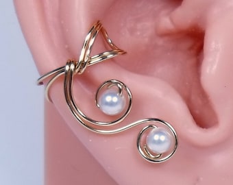 Elegant Ear Cuff 14k Gold Filled Ear Cuff  Rose Gold Ear Cuff Ear Jacket wrap Gold Ear Cuff Non pierced earring cartilage