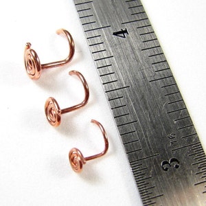 Nose screw stud Copper Spiral 22 gauge image 4