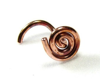 Nose screw stud - Copper spiral 18 gauge