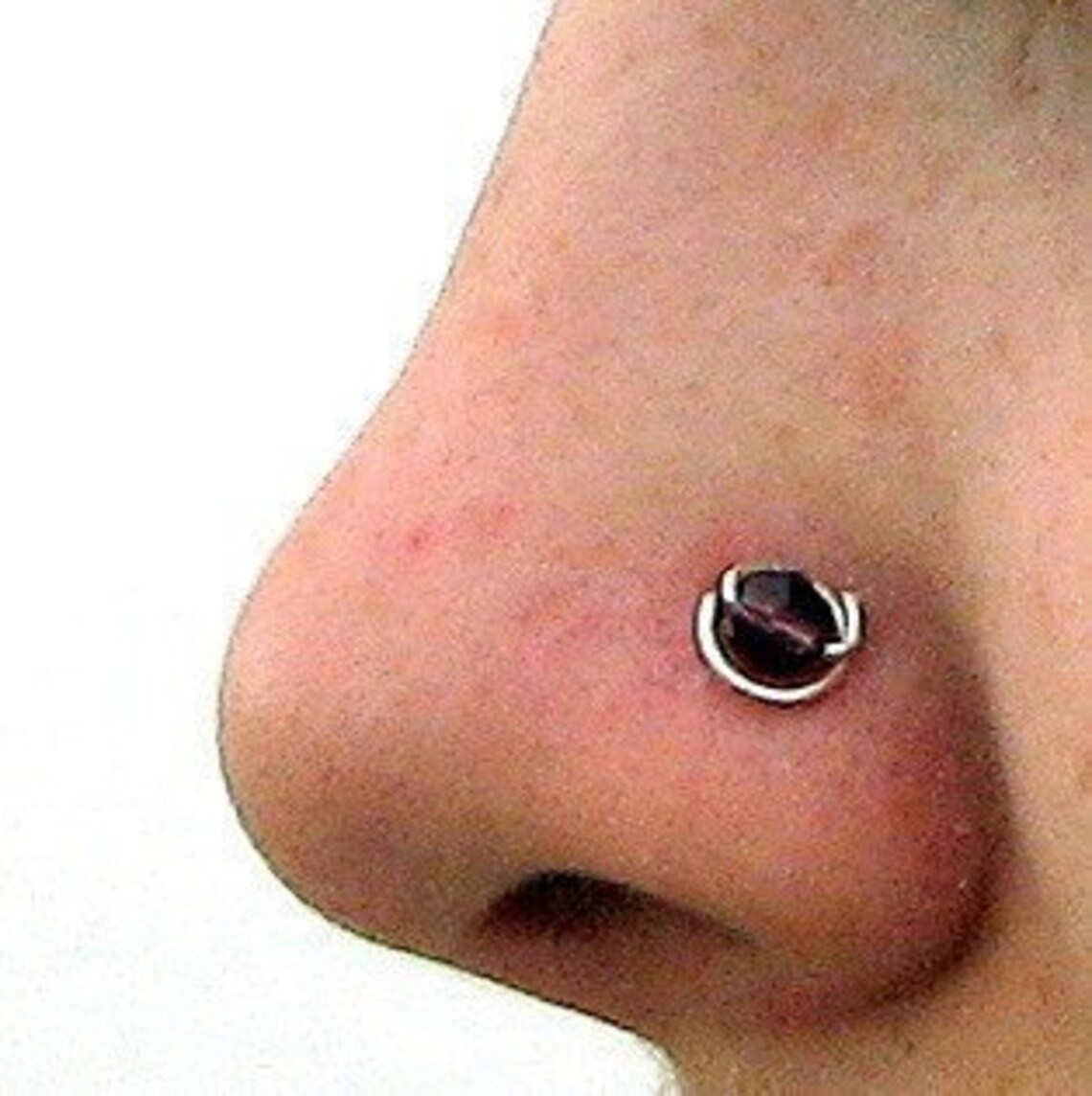 Nose Screw Nose Stud Hammered Sterling Silver Nose Screw Etsy