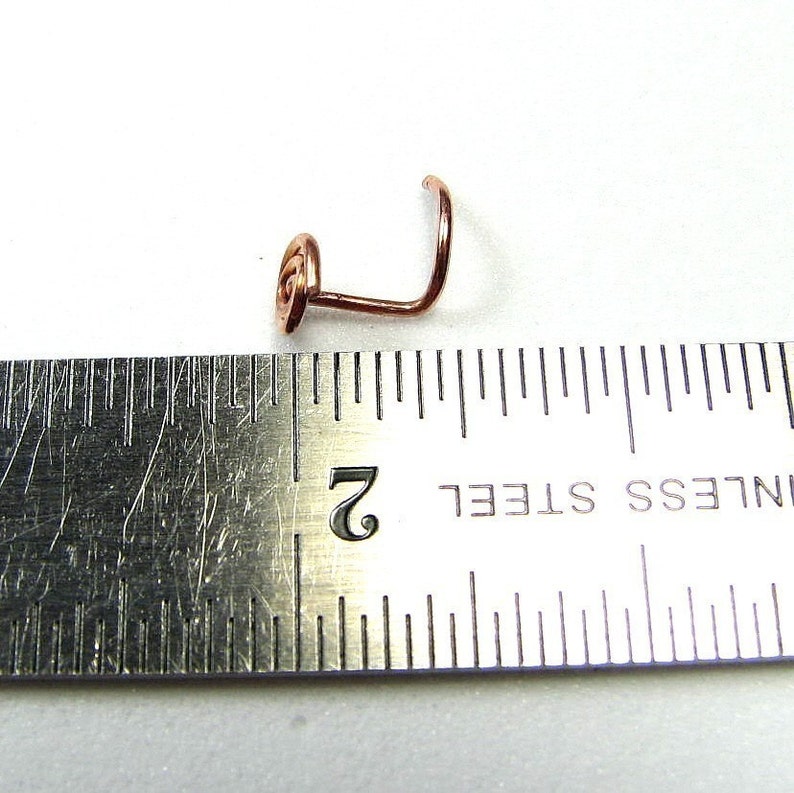 Nose screw stud Copper Spiral 22 gauge image 2