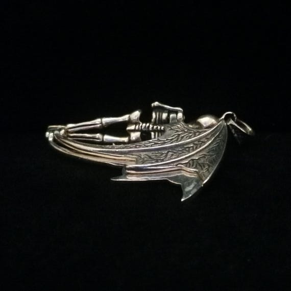 Winged Skeleton Sterling Silver Pendant Articulat… - image 5