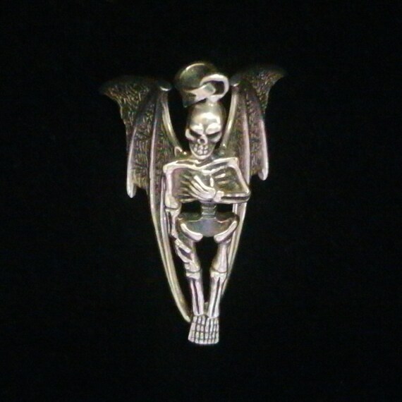 Winged Skeleton Sterling Silver Pendant Articulat… - image 7