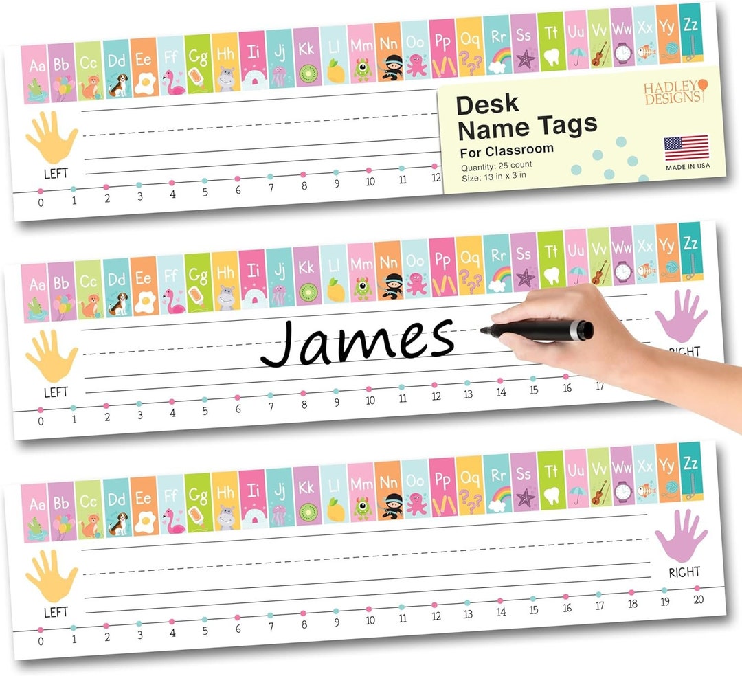 25 Colorful Desk Name Plates for Classroom Classroom Name Tags for Desk ...