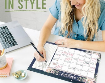 Floral Large Desk Calendar 2024-2025 - Desk Calender 2024 Monthly, Desktop Calendar 2024-2025, Desk Planner 2024 Calendar Desk